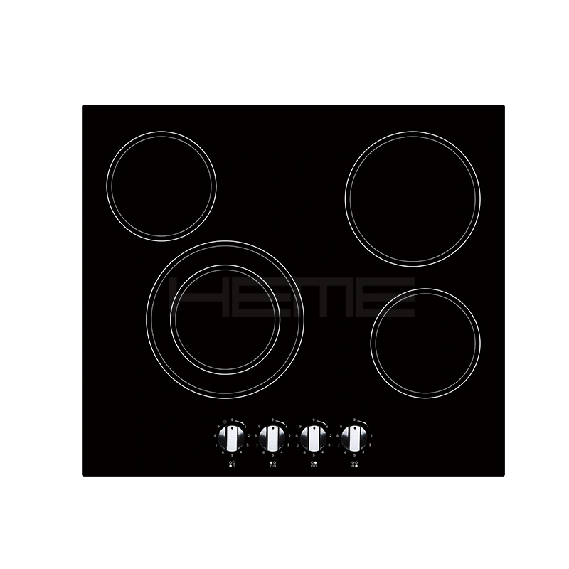 knob control 4 burner 60cm black glass electric vitro ceramic stove